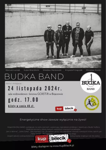 Bojanowo Wydarzenie Koncert Koncert Budka Band -największe hity Budki Suflera